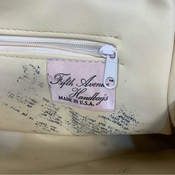 VTG Fifth Avenue Patchwork Mixed Media Large Shoulder Bag Made USA - Picture 12 of 12